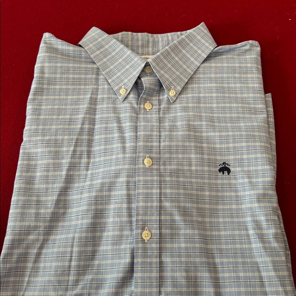 Brooks Brothers Light Blue Checkered Shirt